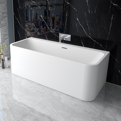 RN2003-1700 Quadro Back to Wall Free Standing Bath with overflow 1700
