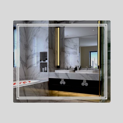 JM-7576 Rectangle LED Frosted Mirror with Demister